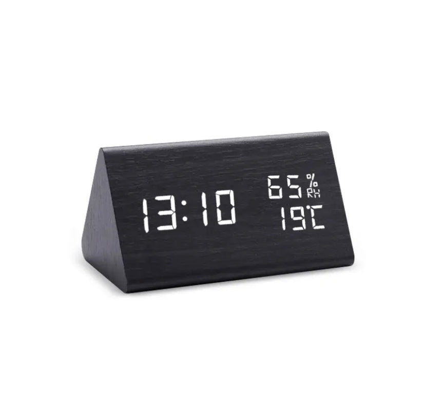 LED Wooden alarm clock