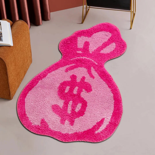 Pink cash cartoon rug