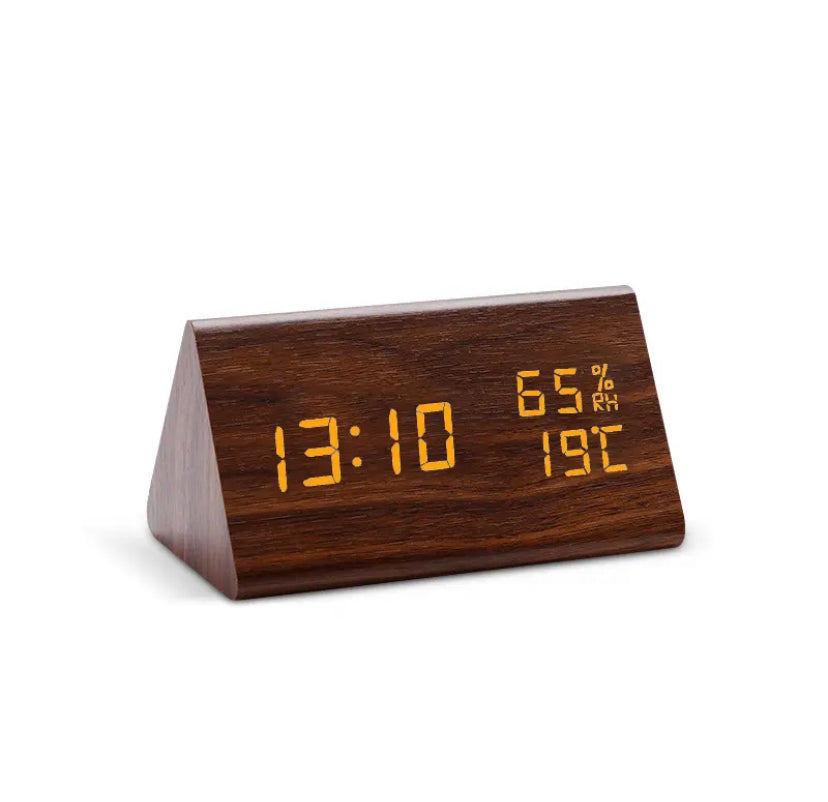 LED Wooden alarm clock