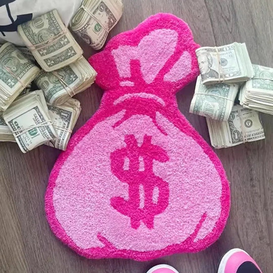 Pink cash cartoon rug