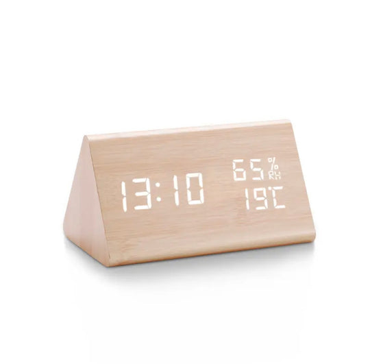 LED Wooden alarm clock